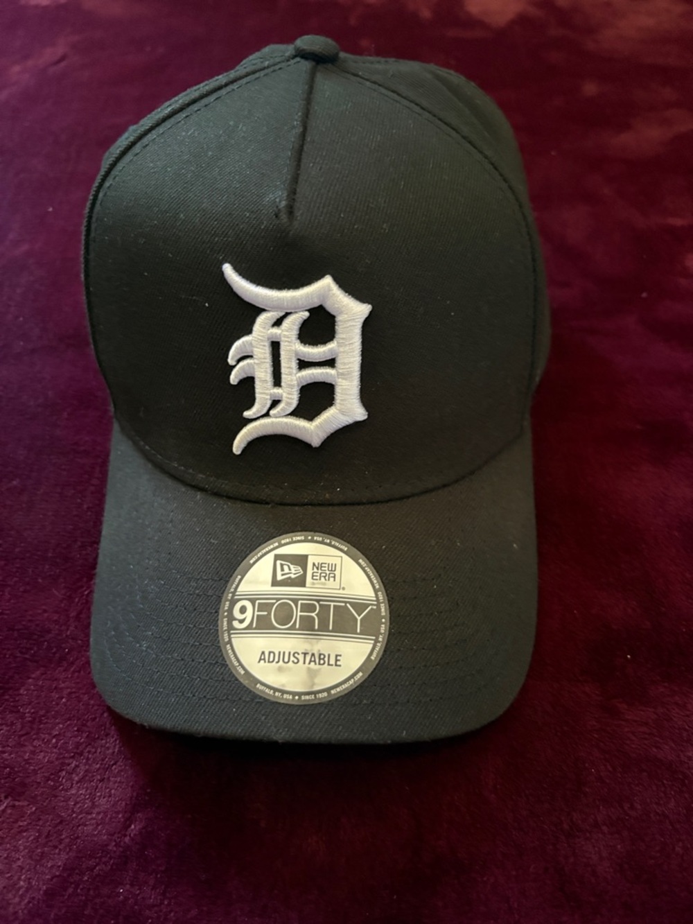 New Era Black Cap with White Embroidered D Logo